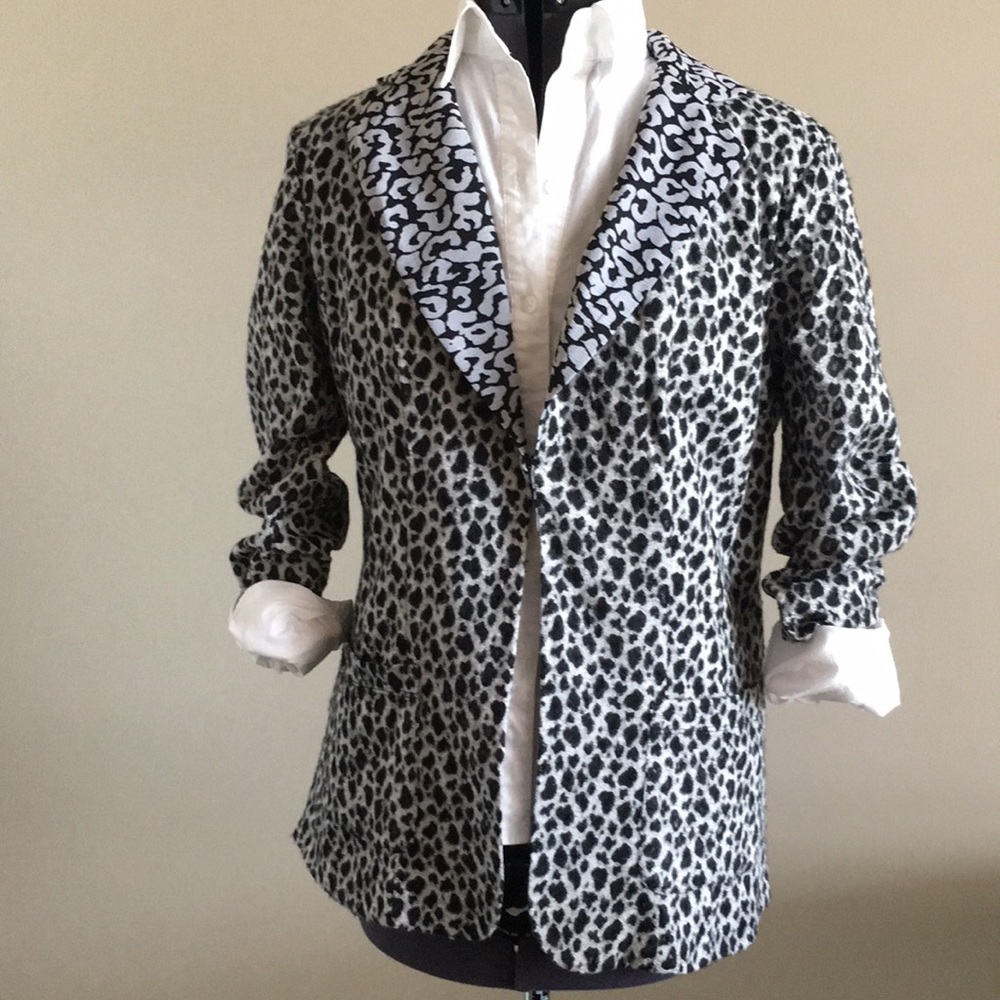 Alberto Makali cheetah print lightweight blazer